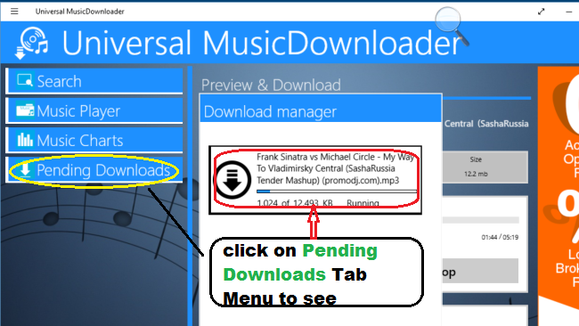 Pending Download list